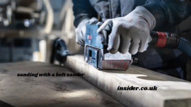 sanding with a belt sander